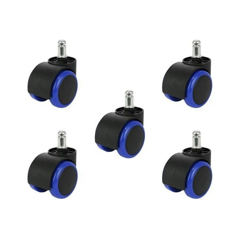 Set 5 ruote per sedia da ufficio rotelle nere kit ricambio poltrona girevole