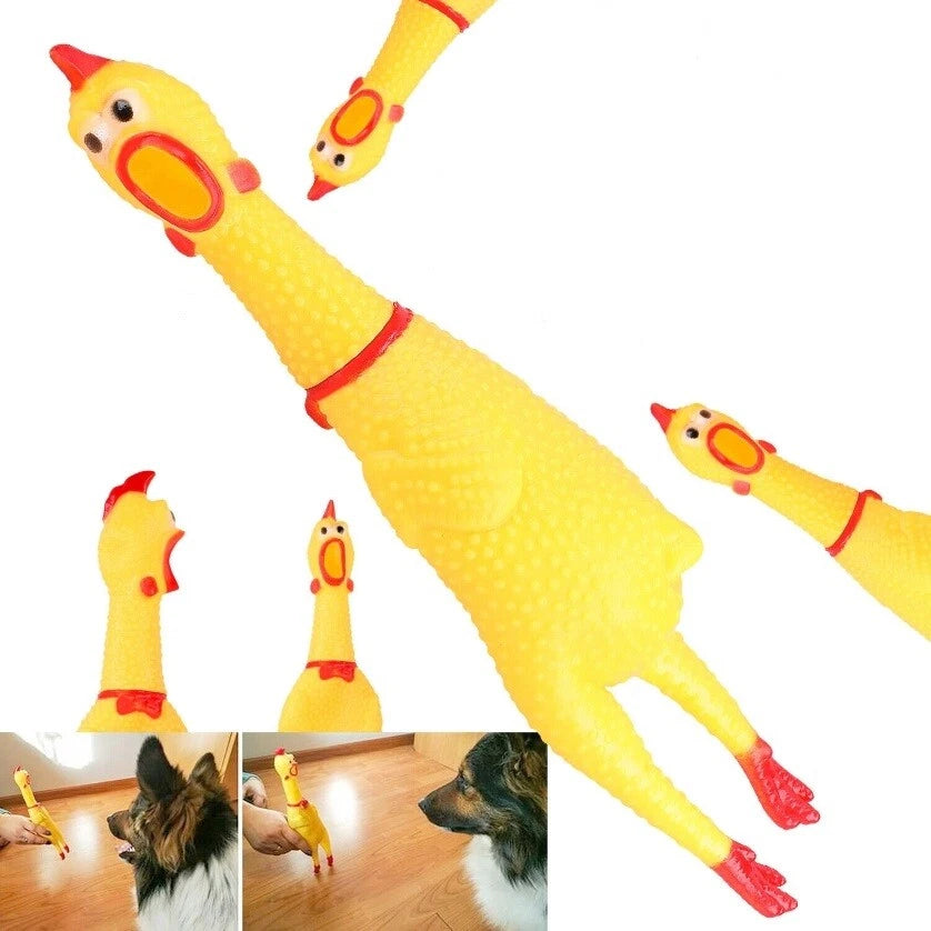 Pollo di gomma suono urlante al contatto giocattolo domestico 30 cm