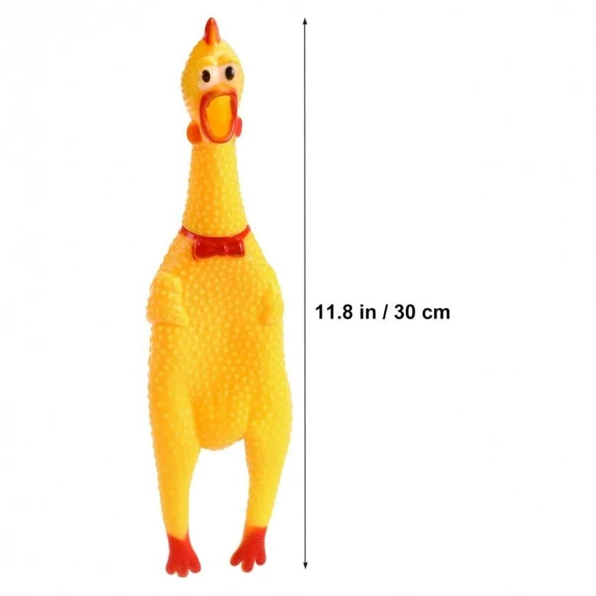 Pollo di gomma suono urlante al contatto giocattolo domestico 30 cm