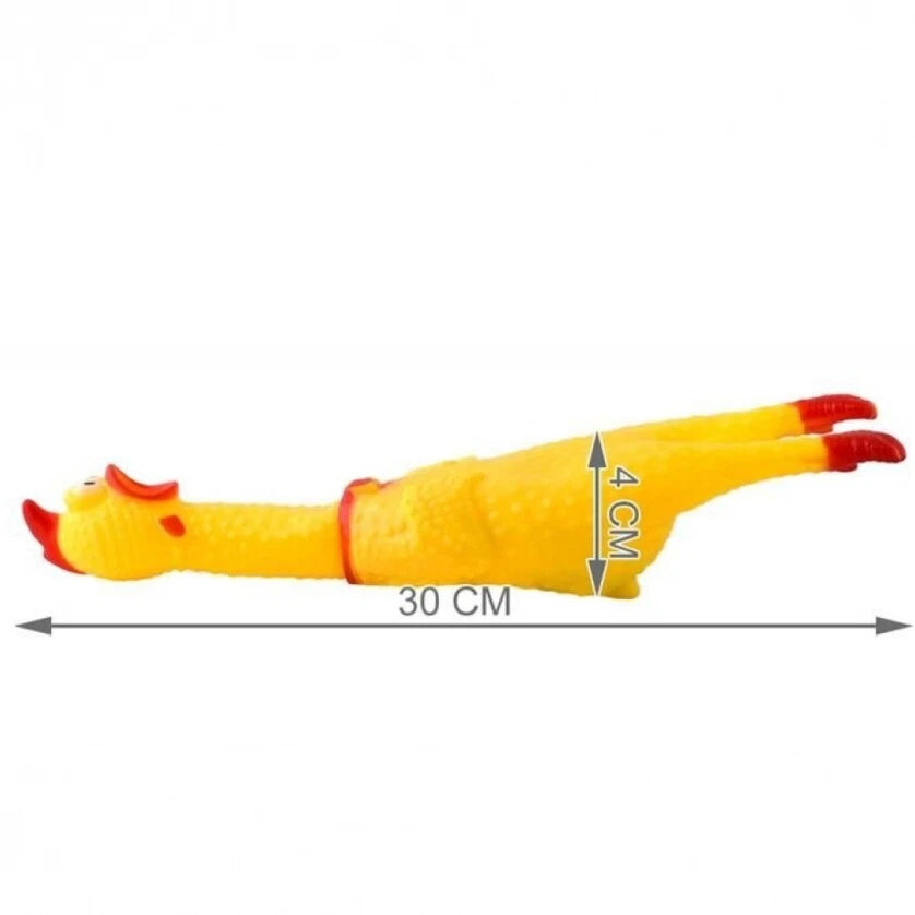 Pollo di gomma suono urlante al contatto giocattolo domestico 30 cm