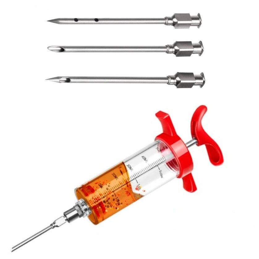 Siringa marinatura alimenti con set di aghi cucina bbq arrosto iniettore spezie