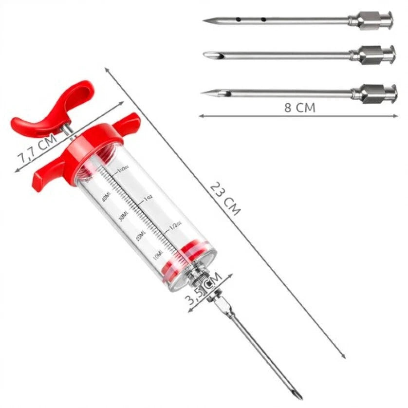 Siringa marinatura alimenti con set di aghi cucina bbq arrosto iniettore spezie