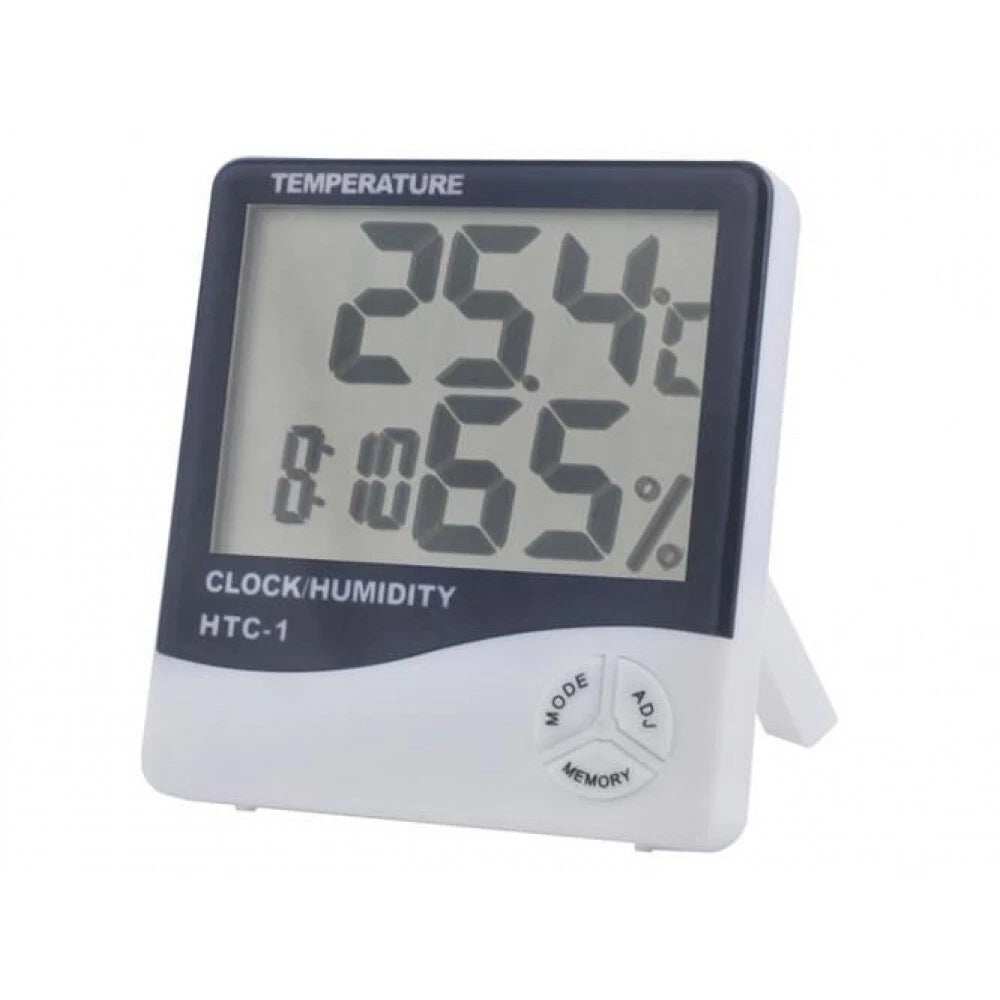 Termometro lcd digitale igrometro misuratore umidita' orologio sveglia casa