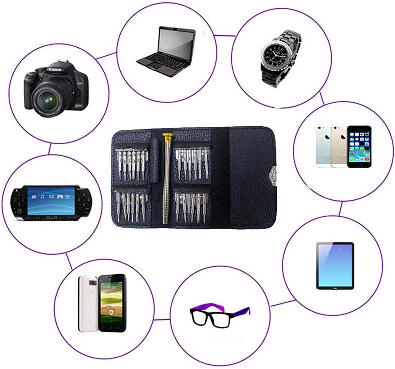 Mini cacciaviti di precisione set 25 pezzi kit riparazione laptop smartphonr pc