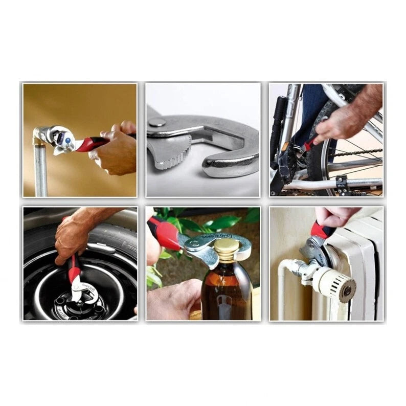 Chiave chiavi universale in acciaio per dadi bulloni 9-32 mm snap'n grip set 2pz