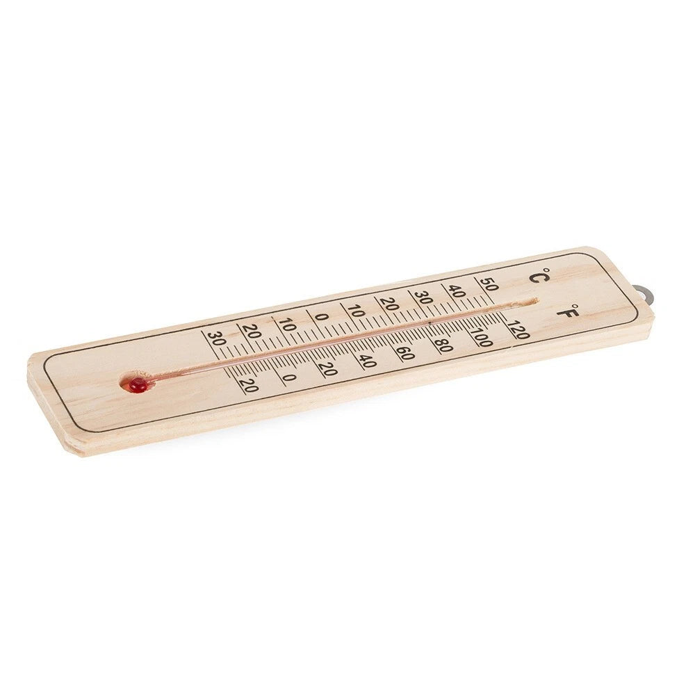 Termometro da muro parete in legno per interno esterno misura temperatura c° f°