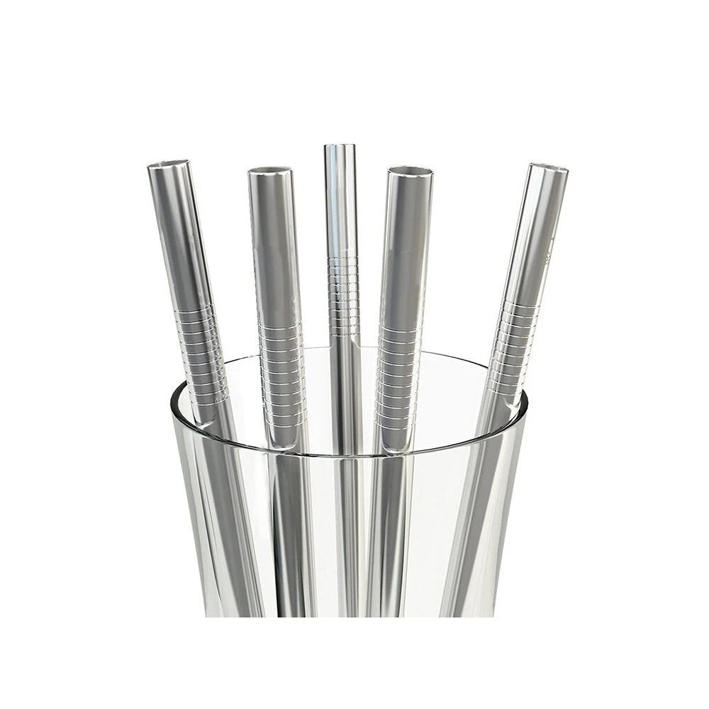 Cannucce riutilizzabili in acciaio inox, 10 pezzi, con spazzola pulizia