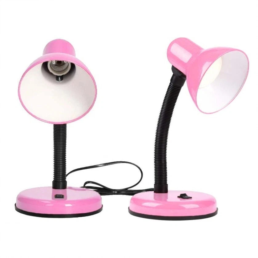 Lampada da Tavolo con Braccio Flessibile, E27 Max 40W, Metallo, H35cm, 4 Colori, Cavo 1,5m