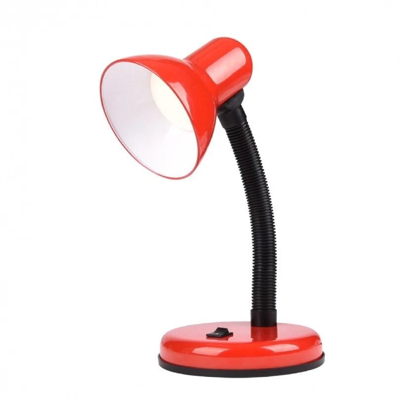 Lampada da Tavolo con Braccio Flessibile, E27 Max 40W, Metallo, H35cm, 4 Colori, Cavo 1,5m