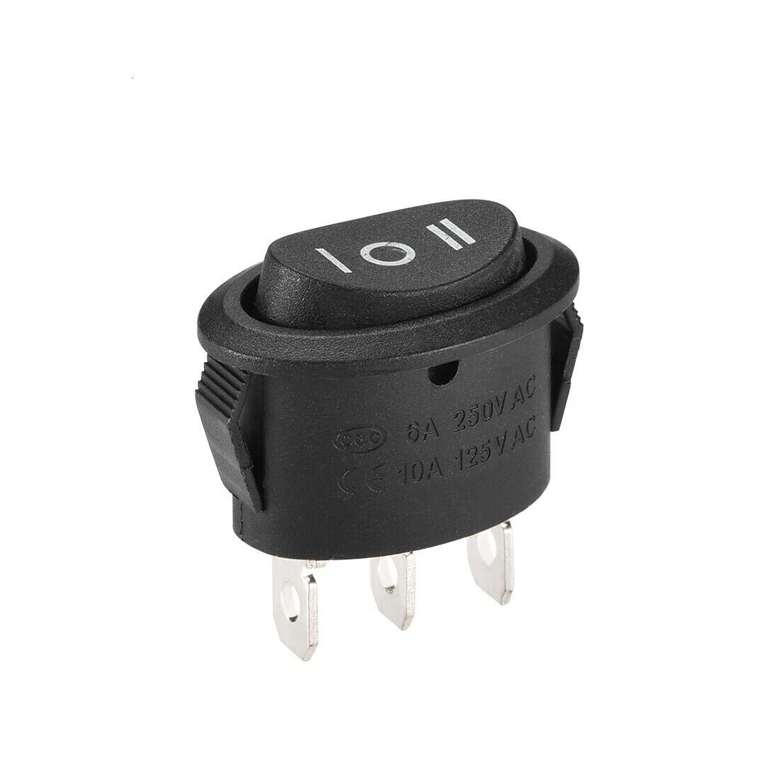 interruttore a 3 posizioni ovale ON-OFF-ON a bilanciere AC 250V/6A 125V/10A