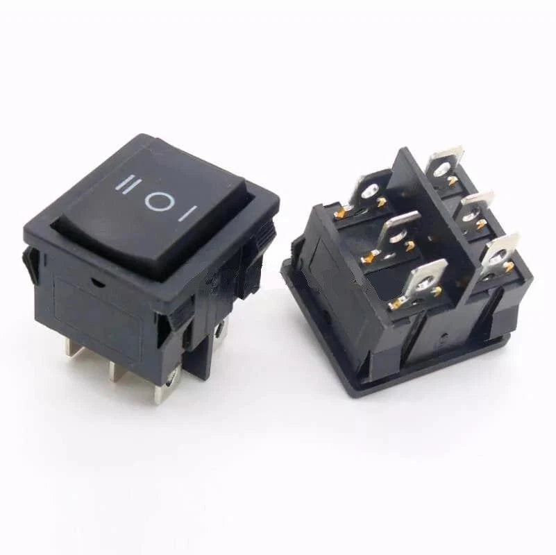 interruttore deviatore a 3 posizioni ON-OFF-ON a bilanciere 250V 12A 21x24mm