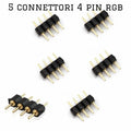 5 connettori maschio maschio 4 pin per strisce led rgb