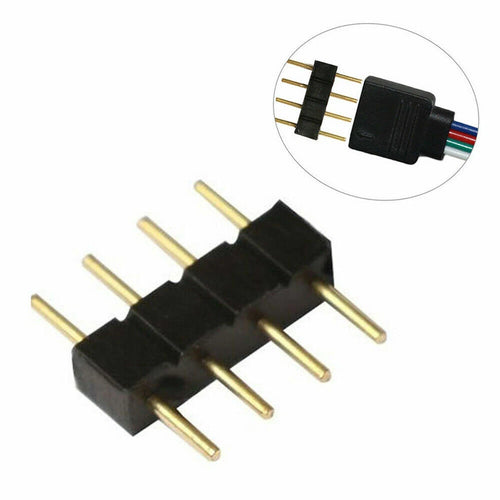 5 Connettori Maschio-Maschio 4 Pin per Strisce LED RGB, Giunzione Rapida Senza Saldatura, Set da 5