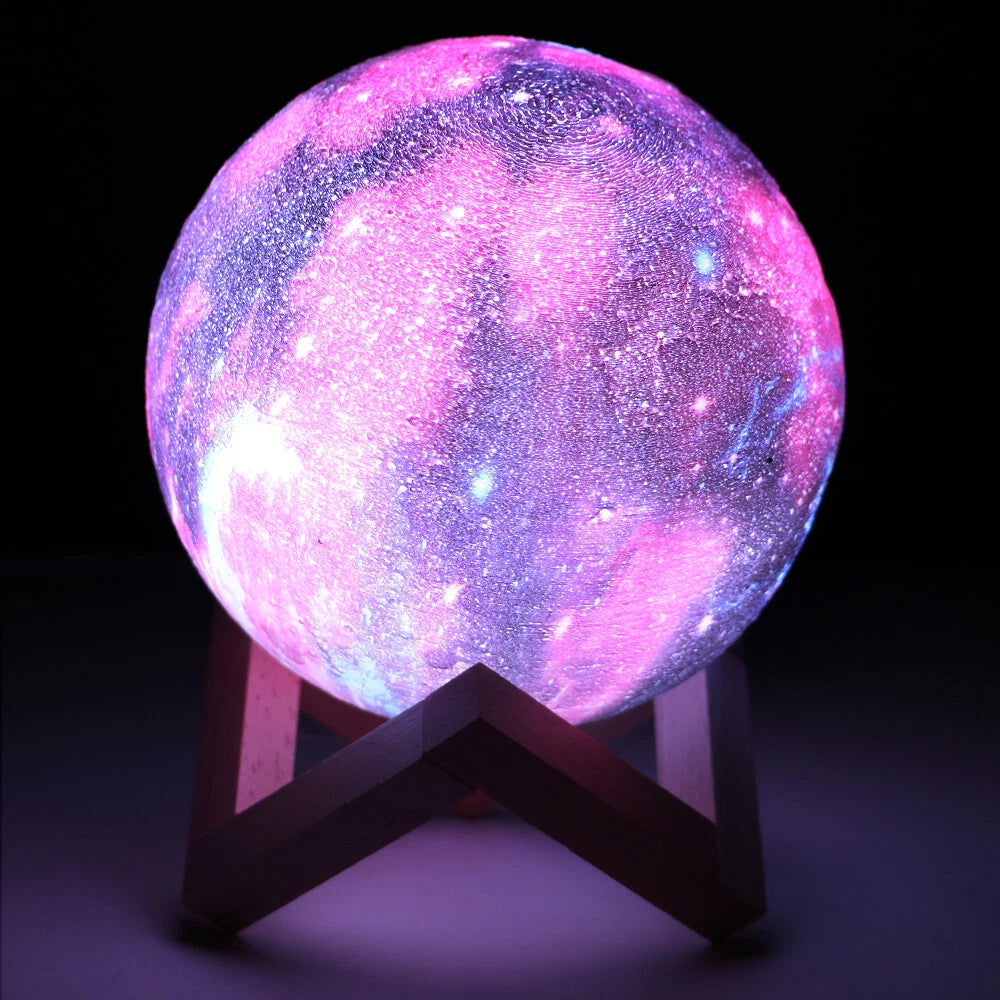 Lampada forma luna 3d luce usb rgb notte buio touch sensore comodino luce