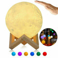 Lampada forma luna 3d luce usb rgb notte buio touch sensore comodino luce