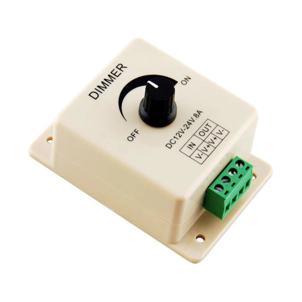Dimmer per striscia faretto led analogico manuale rotella 8 ampere 12v 24v
