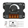 Dimmer per striscia faretto led analogico manuale rotella 30 ampere 12v 24v