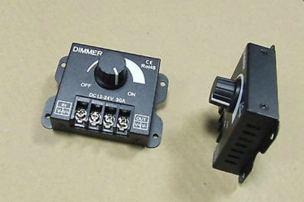 Dimmer per striscia faretto led analogico manuale rotella 30 ampere 12v 24v