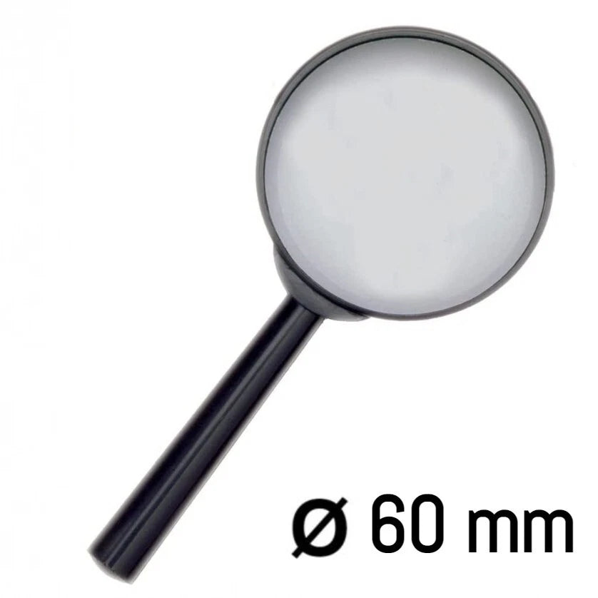 Lente di Ingrandimento a Mano con Cristallo, Diametro a Scelta 60/90/100mm, per Lettura Hobby Lavori di Precisione