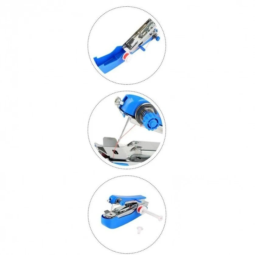 Mini macchina da cucire a mano portatile cucitrice per tessuti vestiti tende