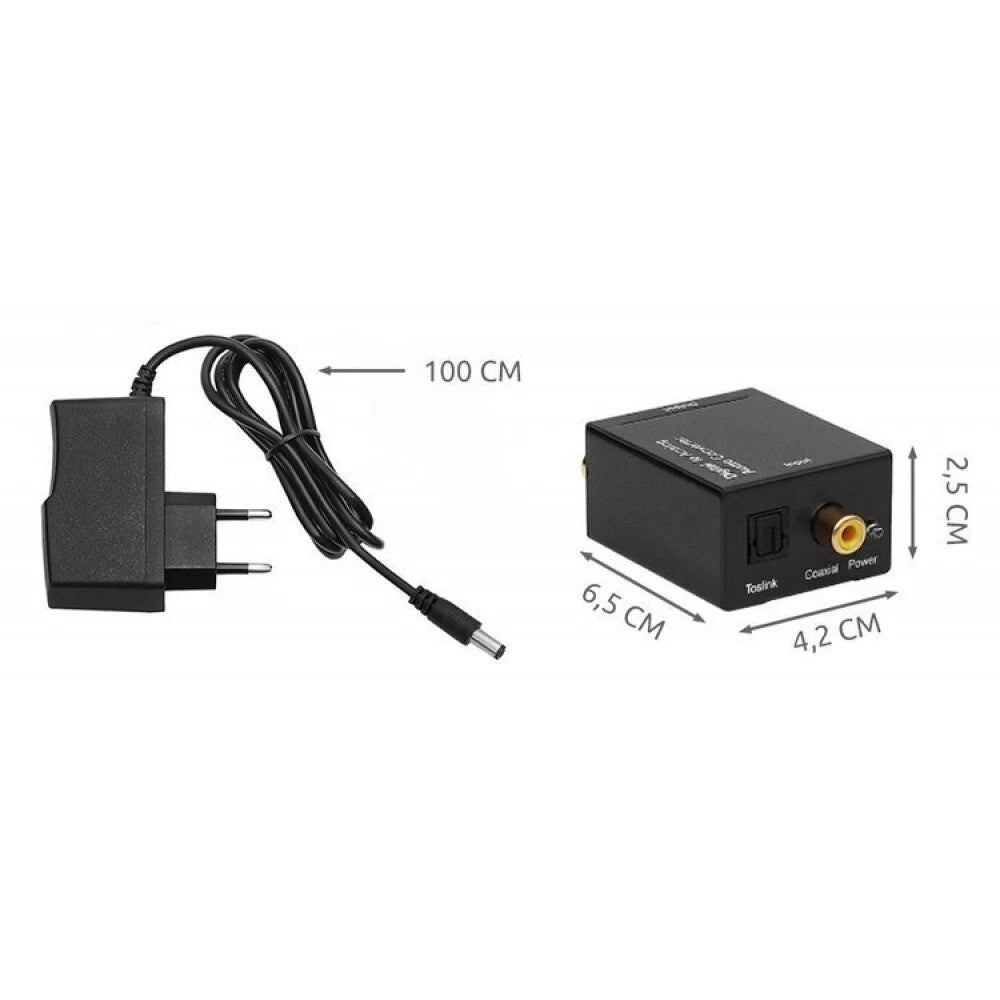Convertitore audio da digitale ad analogico, in ottico, out rca jack 3,5 mm