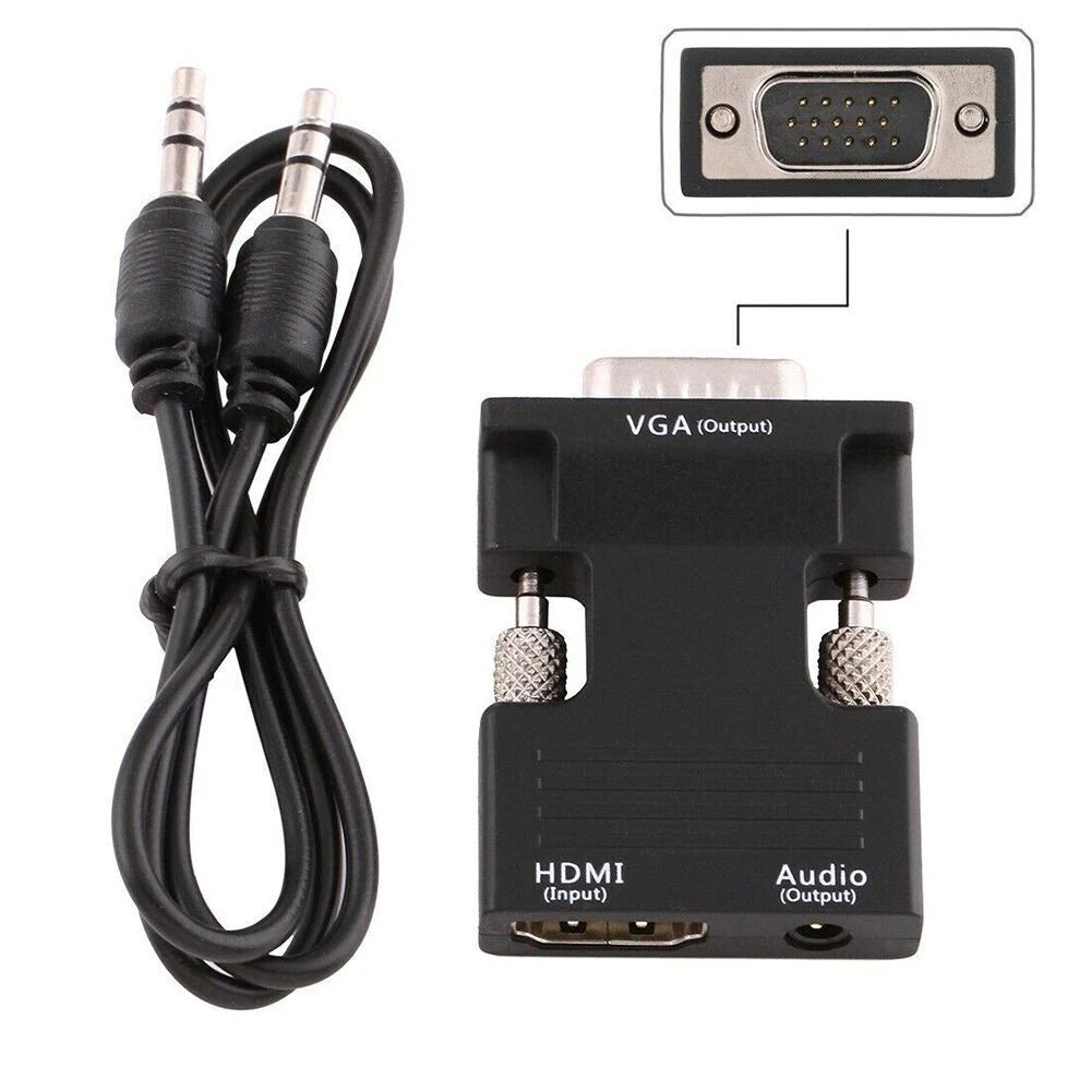 Convertitore adattatore da vga+audio input a hdmi femmina output monitor tv hd