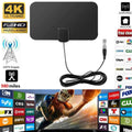 Antenna TV Interna DVB-T/T2 1080p, Amplificatore Rimovibile 25dBi, Cavo Coassiale 3m, 250x225mm, Nero
