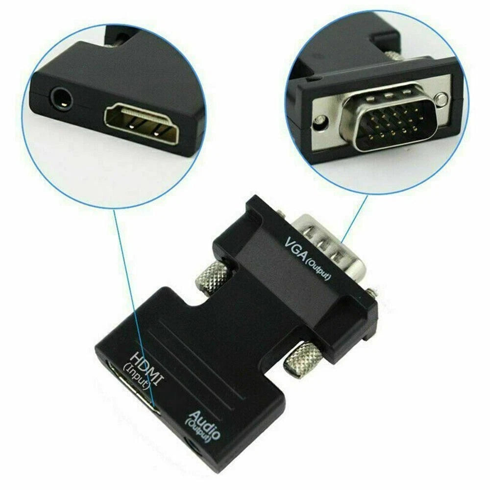 Convertitore adattatore da vga+audio input a hdmi femmina output monitor tv hd