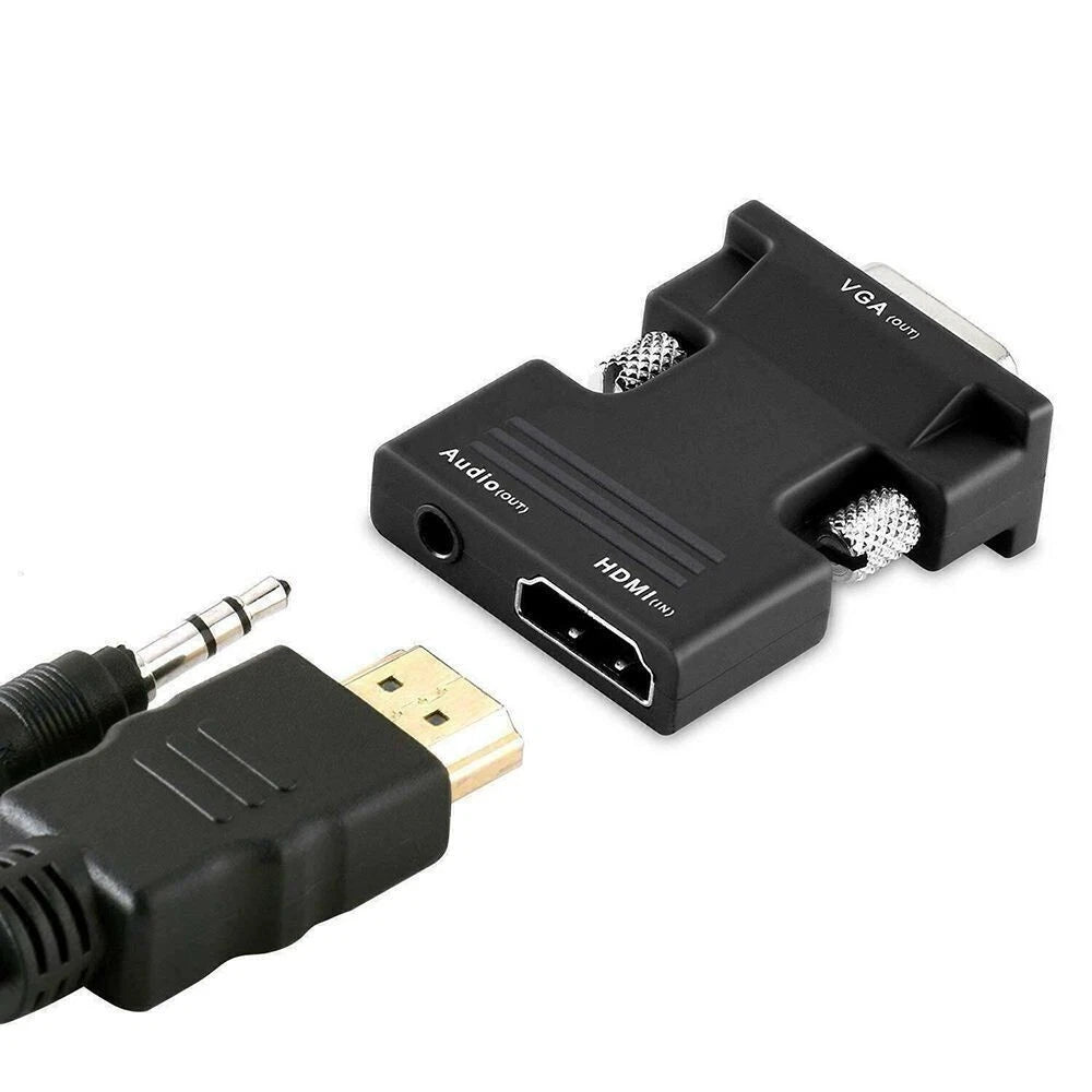 Convertitore adattatore da vga+audio input a hdmi femmina output monitor tv hd