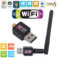 Adattatore USB WiFi 300Mbps, Antenna 9dBi Omnidirezionale, 2,4GHz, Portata 30m, Windows Mac Linux