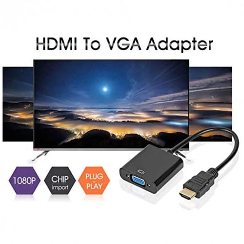 Adattatore HDMI Maschio a VGA Femmina con Audio Jack 3,5mm, HDCP 1080p, Cavo 15cm, per PC TV Monitor