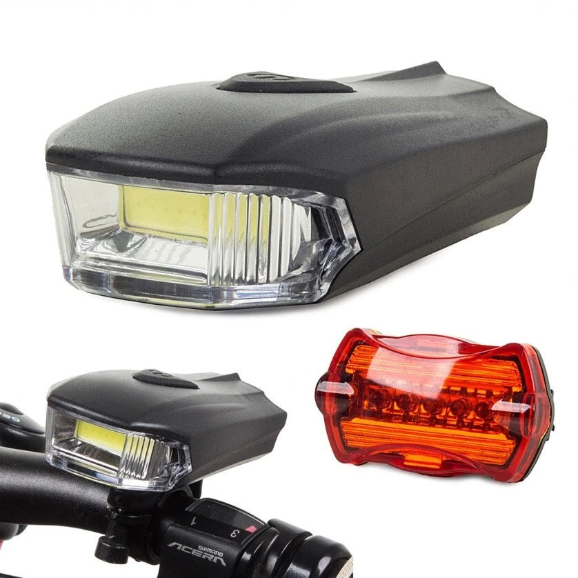 Kit Luci Bici LED Anteriore Barra + Posteriore 5 LED 7 Modalità, 12h+50h, Visibilità 1000m, Certificato CE