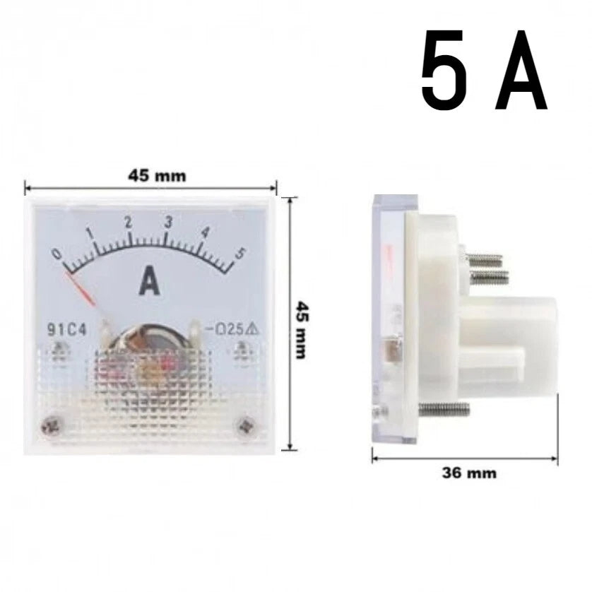 Amperometro Analogico DC da Pannello, Corrente Continua, Disponibile da 20mA a 200A