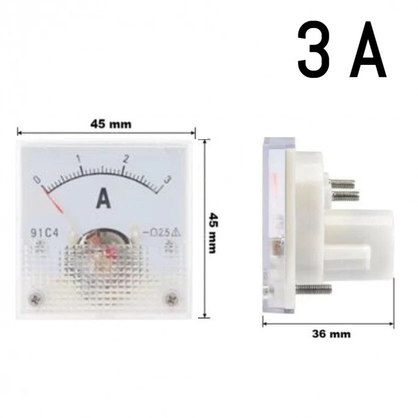 Amperometro Analogico DC da Pannello, Corrente Continua, Disponibile da 20mA a 200A
