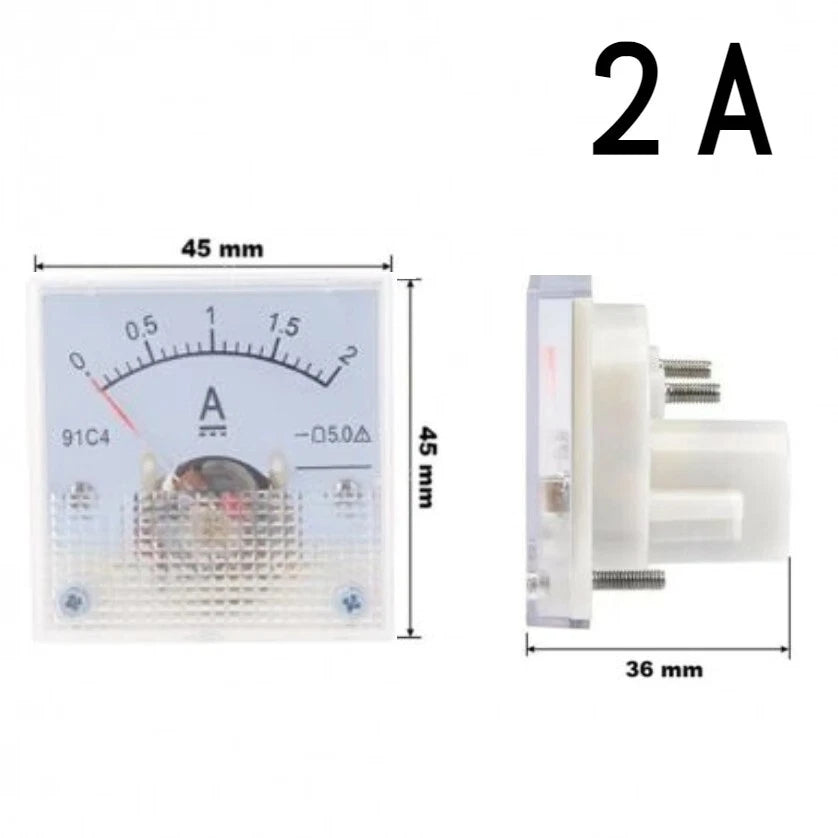 Amperometro Analogico DC da Pannello, Corrente Continua, Disponibile da 20mA a 200A