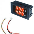 Voltmetro Amperometro Digitale LCD da Pannello, DC 0-100V 0-10A, LED Rosso 0,56", 48x22x29mm