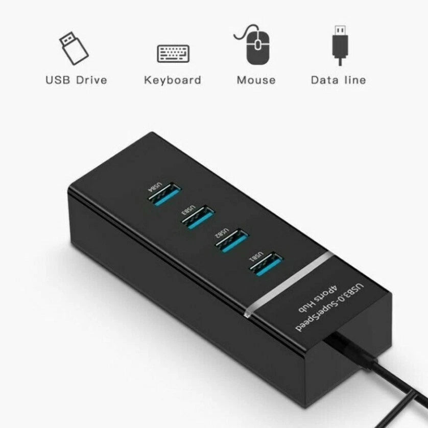 Hub usb 3.0 moltiplicatore 4 prese mutlipla per pc, notebook attacco usb