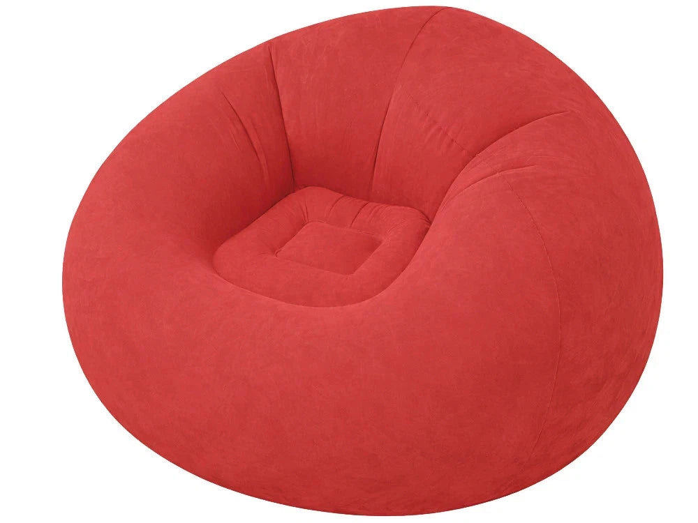 Poltrona Gonfiabile 100Cm rosso Pouf Relax Da Interno Esterno Comodo Divano Casa