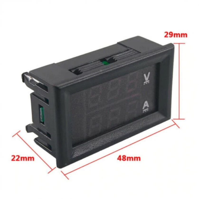 Voltmetro amperometro digitale lcd 100v 10a da pannello moto,auto,camper,barca