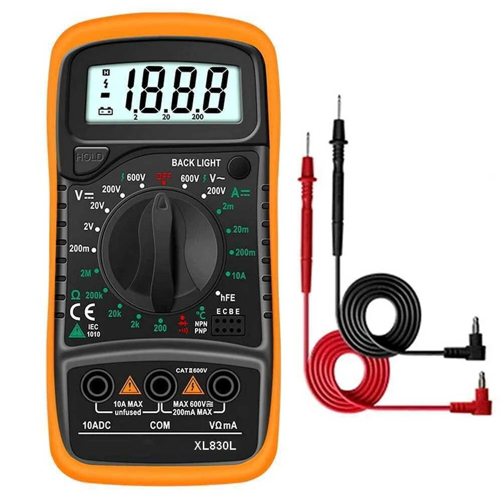 Tester multimetro digitale range test dmm dc, corrente ac/dc lcd retroilluminato