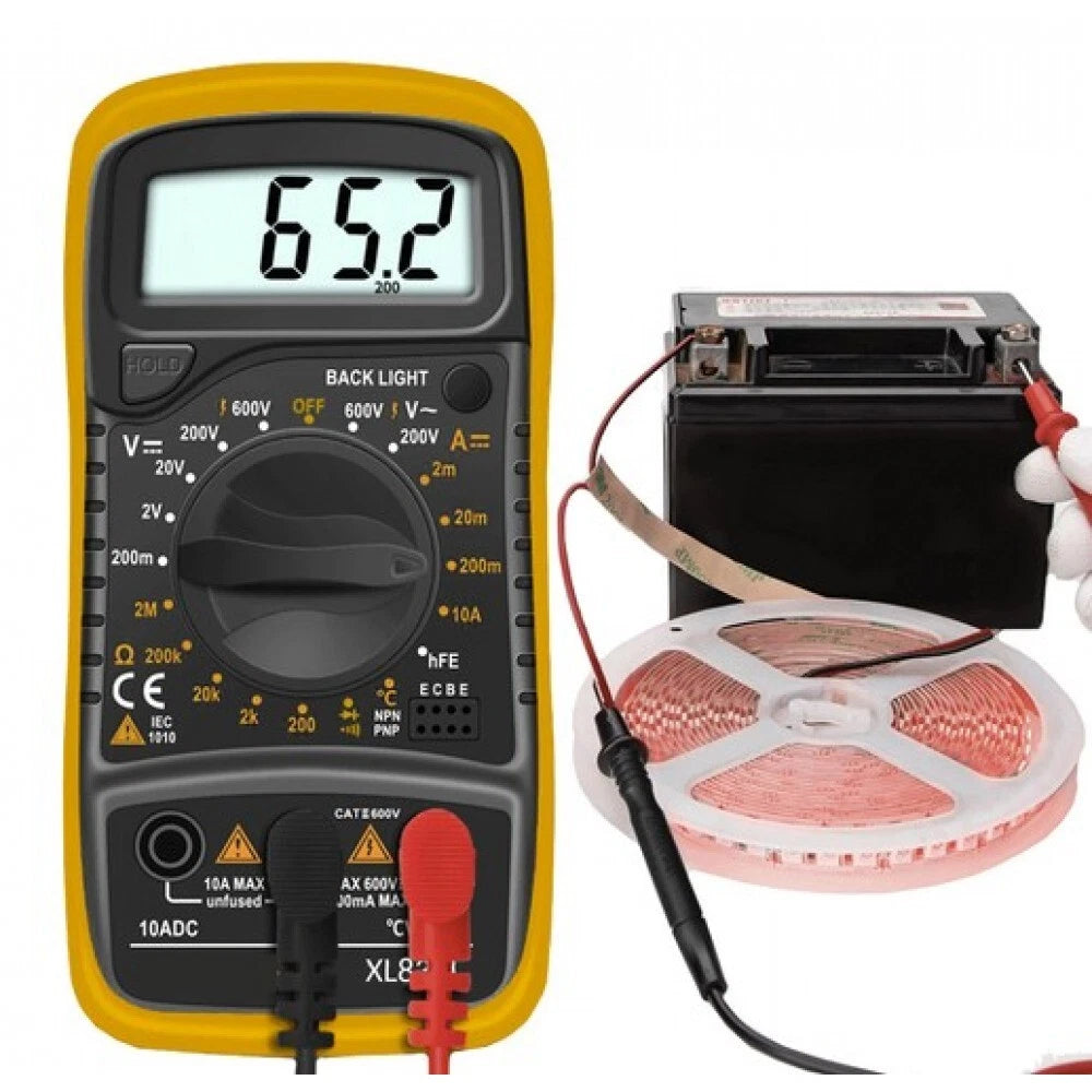 Tester multimetro digitale range test dmm dc, corrente ac/dc lcd retroilluminato