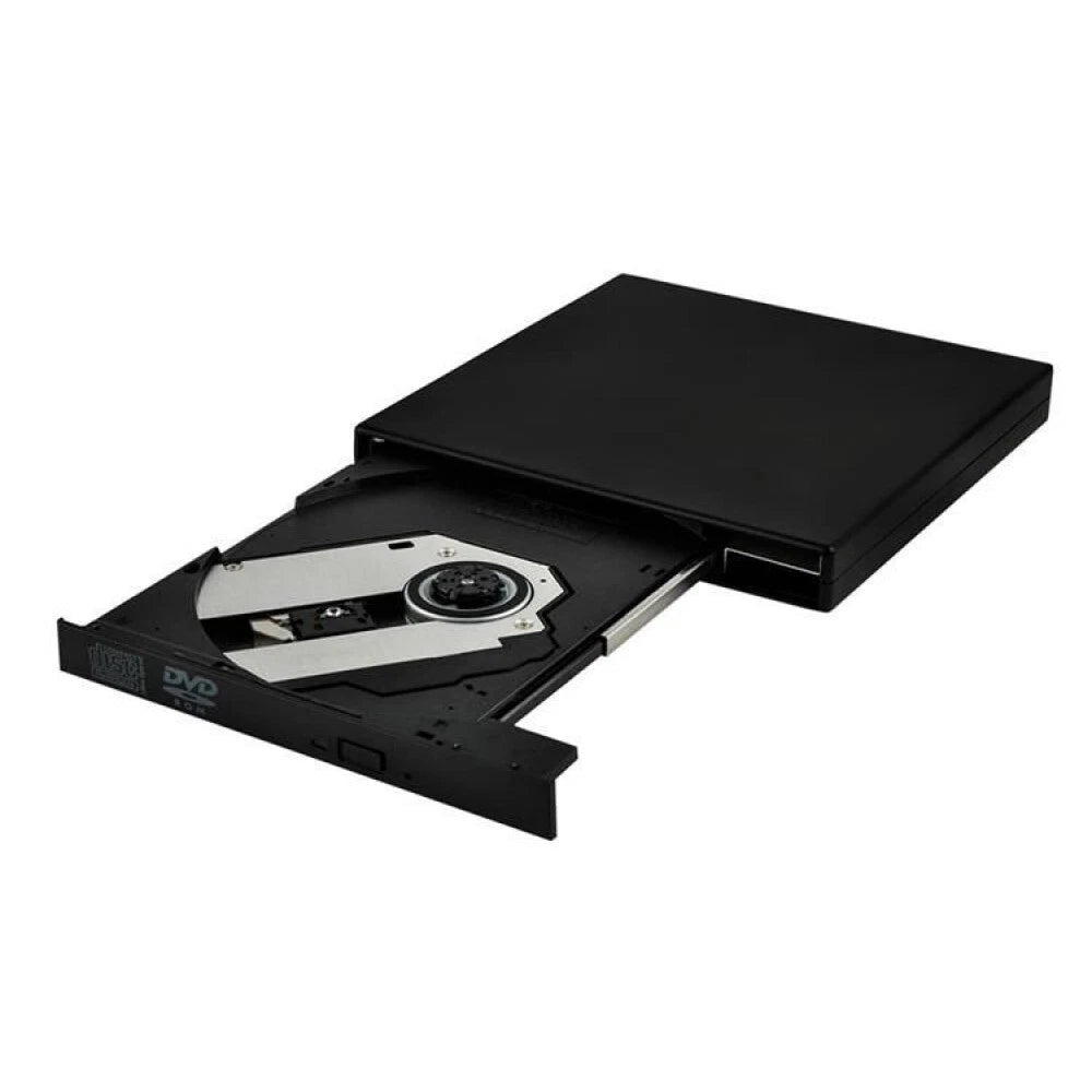 Lettore Masterizzatore CD/DVD Esterno USB 2.0, Slim 13,8x13,5cm 330g, CD 24x R/W, DVD 8x, Plug&Play, Win Mac Linux