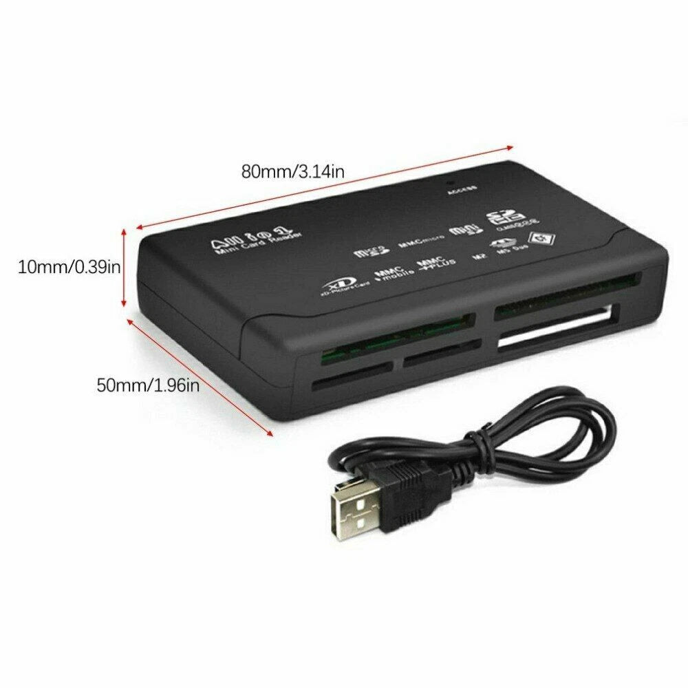 Lettore di schede memoria 26 in 1 usb 2.0 alta velocita cf, xd, sd, ms, sdhc