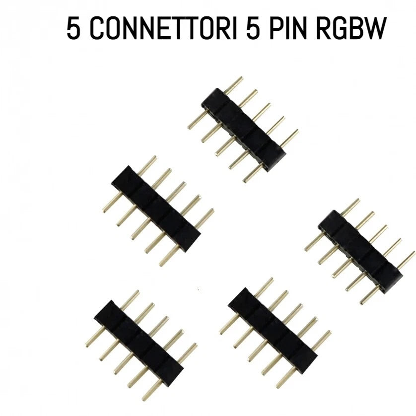 5 connettori maschio maschio 5 pin per strisce led rgbw