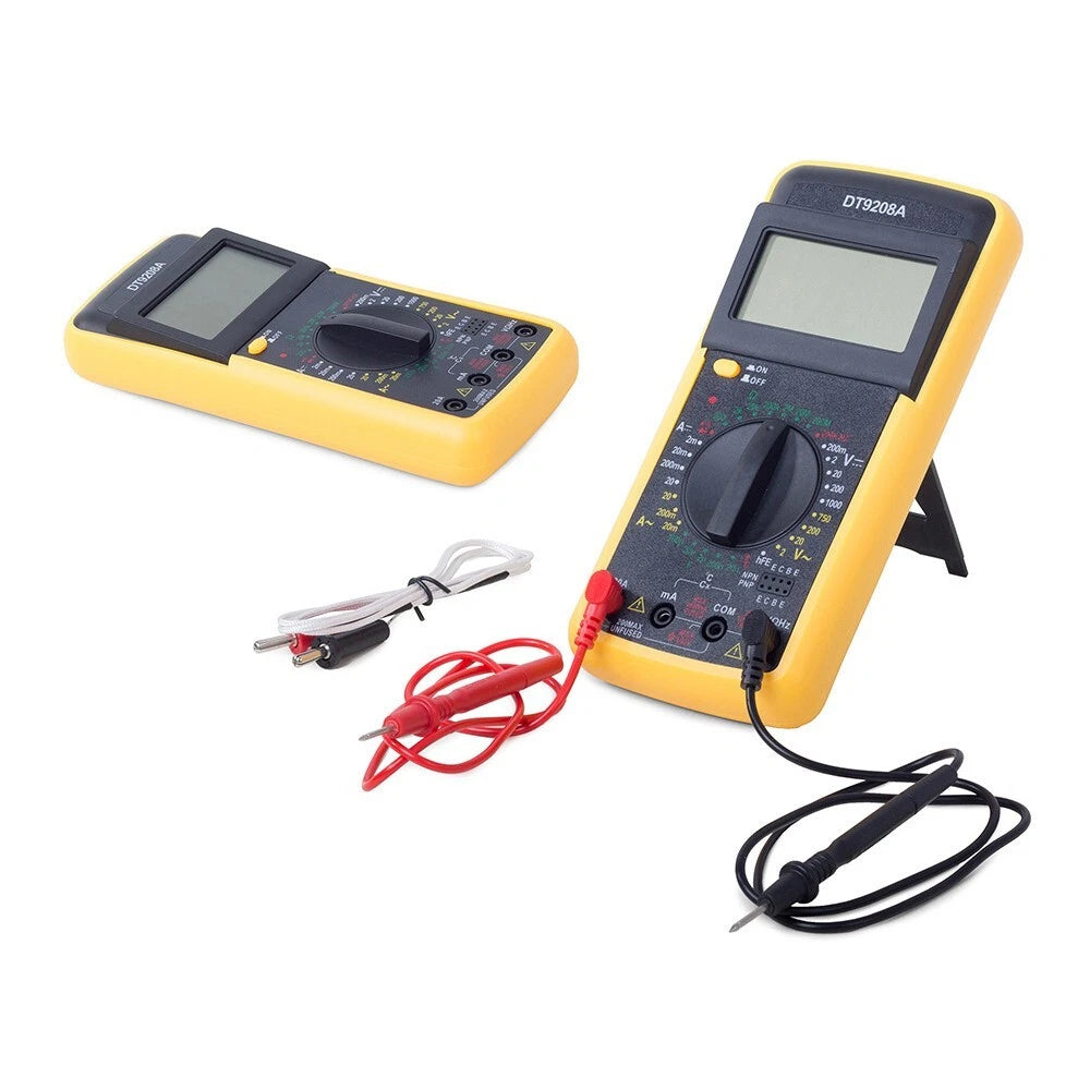Tester multimetro digitale + sonda temperatura, professionale con cavi dt-9208a