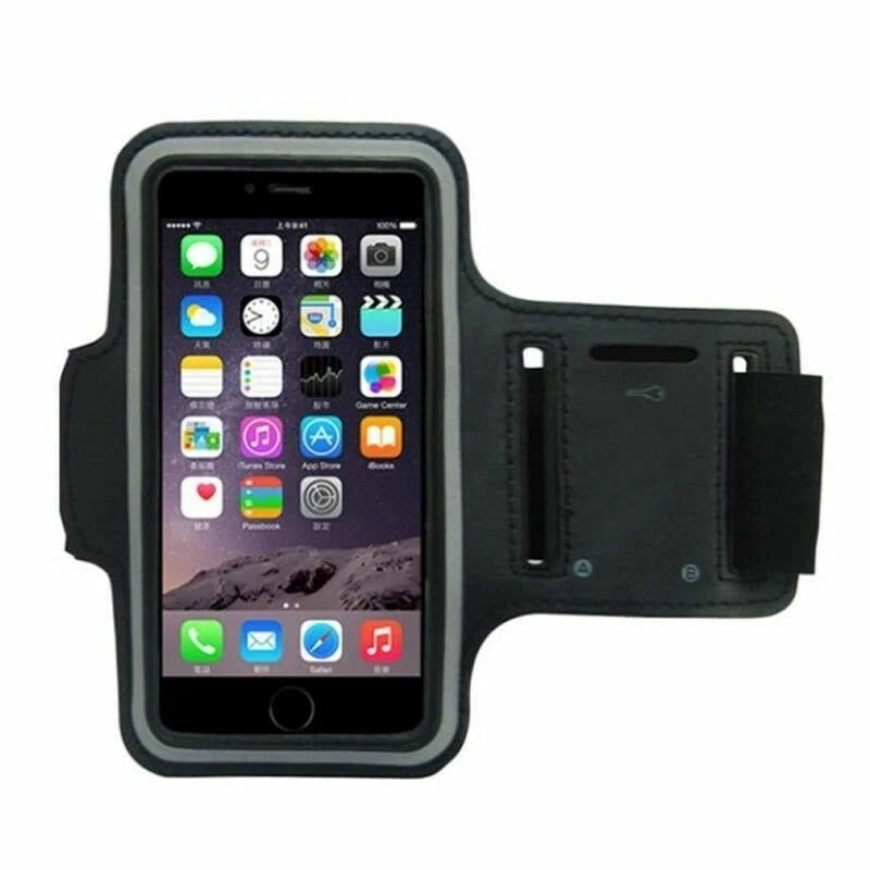Fascia da Braccio Sportiva Porta Smartphone Universale fino 6,5", Neoprene Lycra, Striscia Riflettente, 7 Colori
