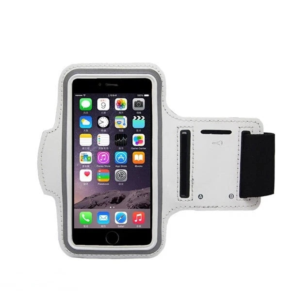 Fascia da Braccio Sportiva Porta Smartphone Universale fino 6,5", Neoprene Lycra, Striscia Riflettente, 7 Colori