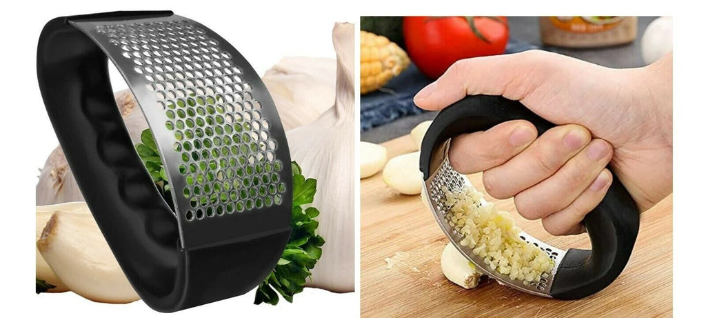 Spremi aglio in acciaio inox pressa aglio con manico, trita affetta, grattuggia