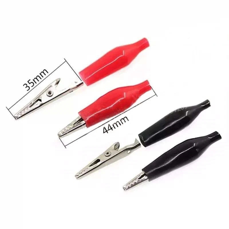 20 Pinze Coccodrillo Rosso e Nero, Morsetti a Clip per Tester, 28/35/44mm