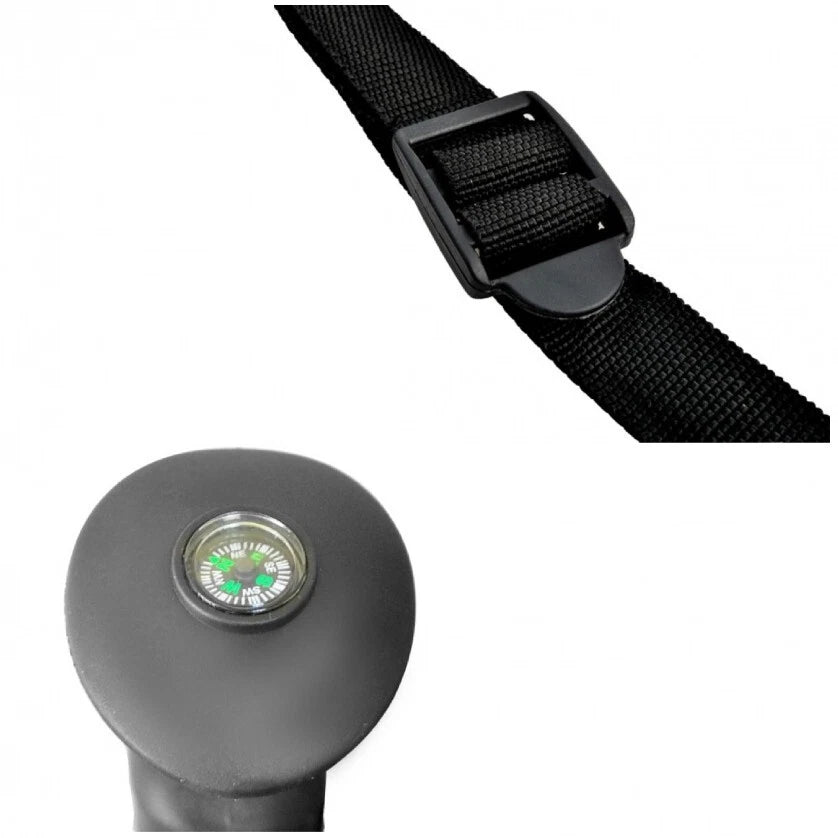 Coppia Bastoncini Nordic Walking Telescopici in Duralluminio, 68-140cm, Punta Acciaio, con Accessori